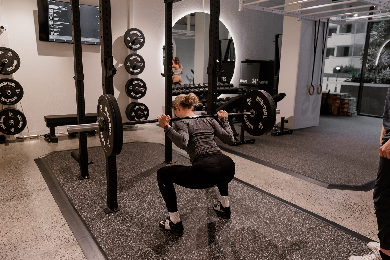 Tara Cassidy training at the Club Crux studio in South Brisbane.